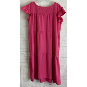 Womens Hot Pink Short Ruffle Sleeve Sundress Size M
